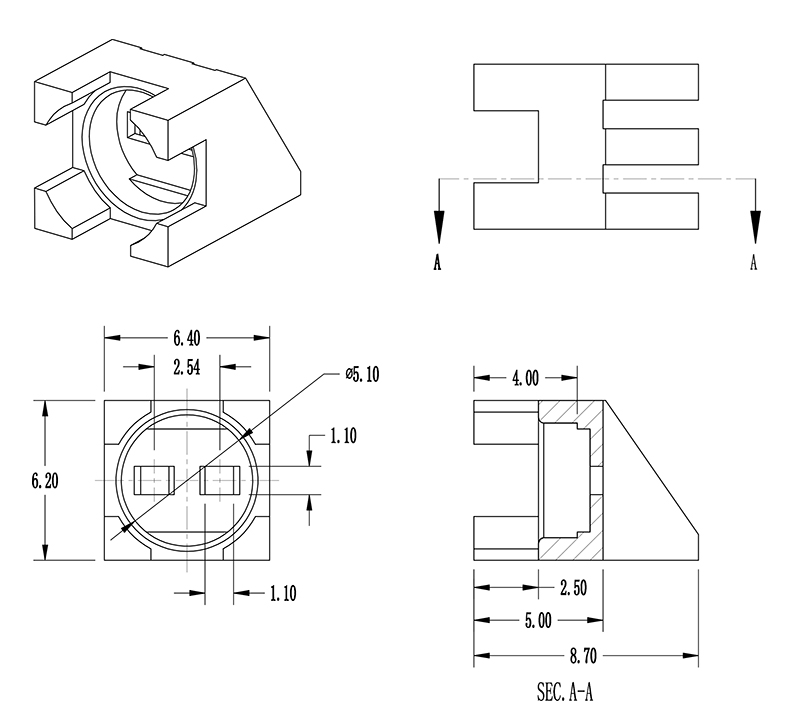 LED lamp holder 90° LEY2001-6